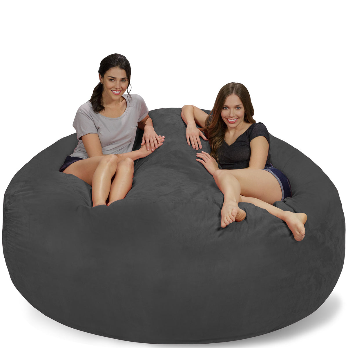 Chill Sack Bean Bag Chair: Giant 4 Memory Foam Furniture Bean Bag - Big  Sofa with Soft Micro Fiber Cover - Grey Furry