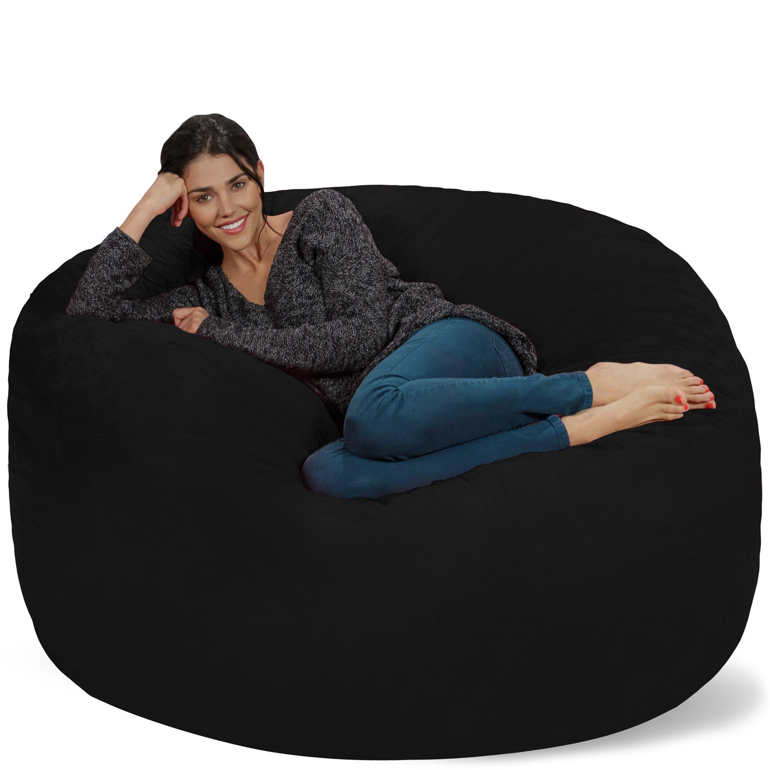 Chill Sack Giant 7.5 ft Bean Bag Lounger, Red Pebble